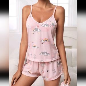 (93)Shein Cartoon Graphic Cami Pj Set Size Small (EUC)